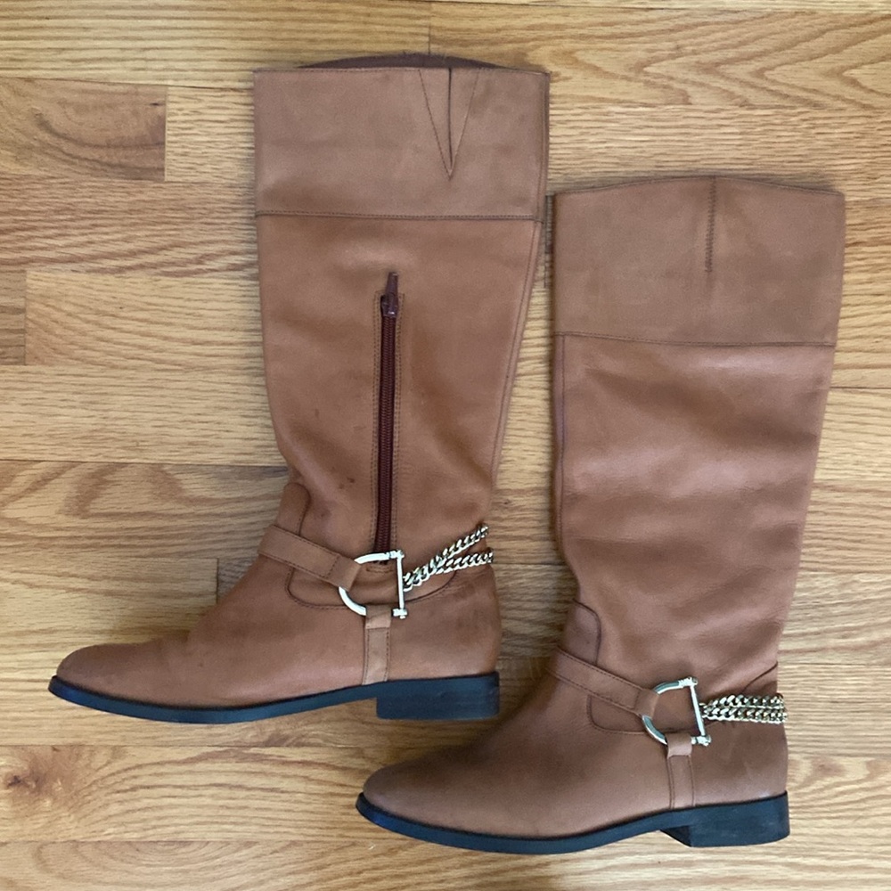 Lauren Ralph Lauren Jacqui Chain Leather Riding Boot. - Picture 5 of 14